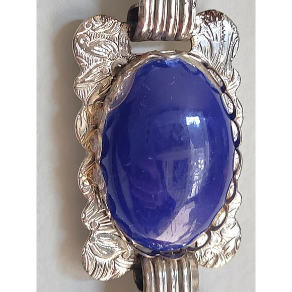 Southwestern Style Western Silver Belt Waist Chain Colorful with Cabochons - Picture 2 of 10